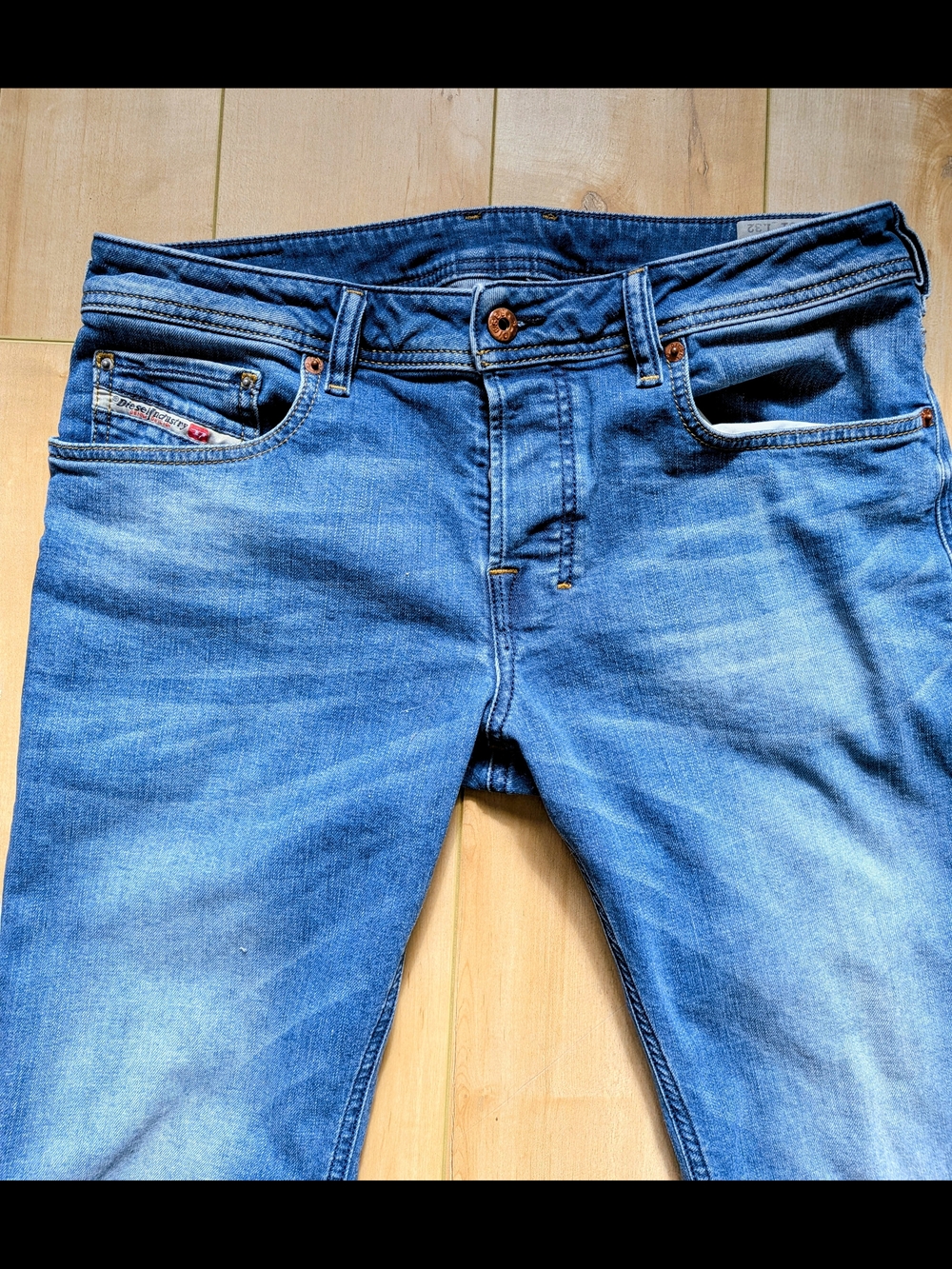 Vintage 00s Y2K Diesel Zatiny Bootcut Jeans - Light Blue Denim Men's Distressed - Picture 4 of 9